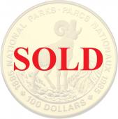 カナダ　1985年　100ドル　　エリザベス2世　羊　国立公園100周年記念　プルーフ金貨　ケース付