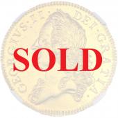 イギリス 1753年銘 5ギニー金貨 ジョージ2世 NGC鑑定 AU58 レア