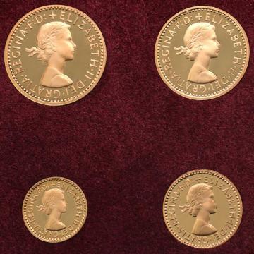 イギリス 2002年 エリザベス2世 ゴールデンジュビリー マウンディセット プルーフ金貨 4枚セット ケース入り FDC 完全未使用