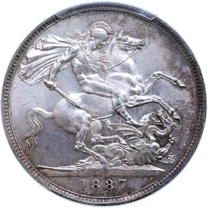 イギリス 1887年ヴィクトリア銀貨1シリングGem BU - 旧貨幣/金貨/銀貨 