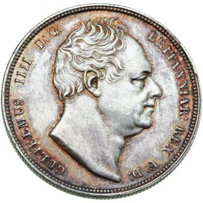 イギリス　GREAT BRITAIN英国 1834年　ウィリアム4世　ハーフクラウン銀貨　ブルートーン
