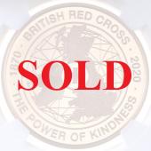 イギリス　2020年　5ポンド プルーフ金貨　エリザベス2世  英国赤十字150年記念　NGC　PF70ULTRA CAMEO　限定発行250枚パーフェクトグレード　保証書・BOX付