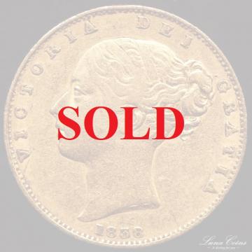 イギリス　ビクトリア(ヴィクトリア)　ヤングヘッド　1838年 初年号　ソブリン金貨