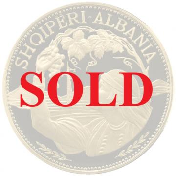 アルバニア　1970年銘　100レケ金貨　プルーフ　スタンデンベグ崩御500年　FDC完全未使用