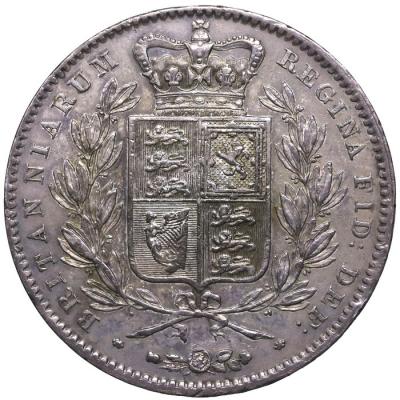 イギリス　1847年クラウン銀貨　ヴィクトリアビクトリア　ヤングヘッド　トーン