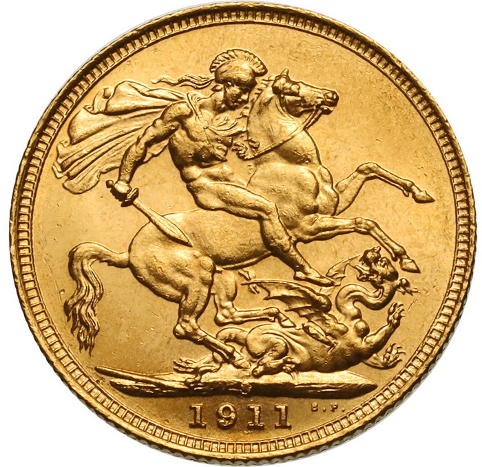 イギリス ジョージ5世 ソブリン金貨 1917年-