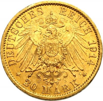 ドイツ プロイセン 1914年　20マルク 金貨　ヴィルヘルム2世