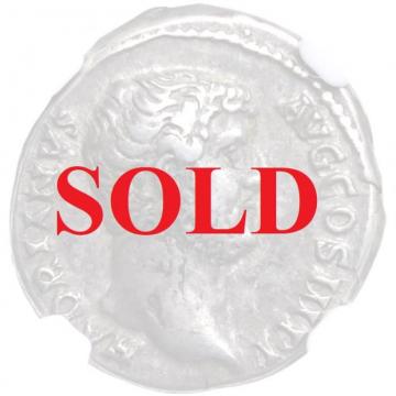 古代ローマ　AD117-138年 ハドリアヌス デナリウス銀貨　アフリカ　NGC　VF