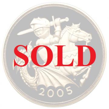 イギリス　2005年　5ポンド プルーフ金貨　エリザベス2世  セントジョージと竜退治　PCGS　PR69DCAM