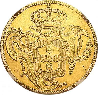 ブラジル　1754年R　6400レイス金貨　ジョゼ一世　NGC AU58