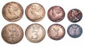 イギリス　アン女王　1709年　マウンディ銀貨4枚セット(4～1ペンス、ペニー)　スターリングシルバー