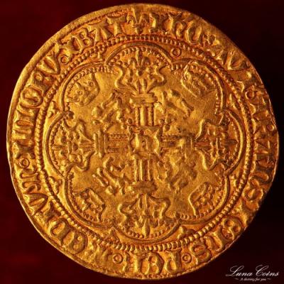 イギリス　ヘンリー6世　1422-30年　　ノーブル金貨