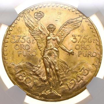 メキシコ　1943　50ペソ　金貨　UNC　NGC MS63