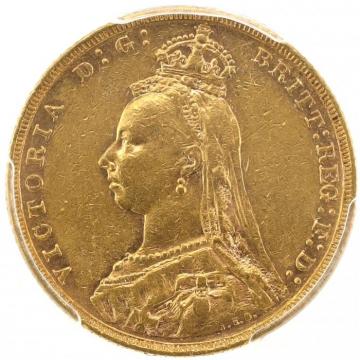 イギリス領オーストラリア　1888年Mメルボルン　ソブリン金貨　ヴィクトリア　ビクトリア　Victoria　ジュビリーヘッド　PCGS