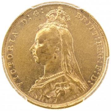 イギリス　1889年　ソブリン金貨　ヴィクトリア　ビクトリア　Victoria　ジュビリーヘッド