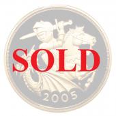 イギリス　2005年　5ポンド プルーフ金貨　エリザベス2世  セントジョージと竜退治　PCGS　PR69DCAM