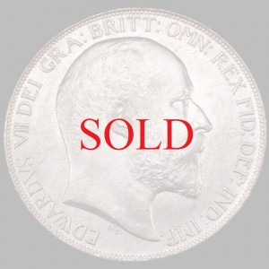 イギリス　1902年銘　クラウン　銀貨　エドワード7世