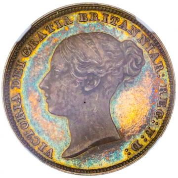 イギリス1839年銘　プルーフ6ペンス銀貨Sixpence　ヴィクトリア　ビクトリア　Victoria ヤングヘッド　艶色トーン　NGC PF64