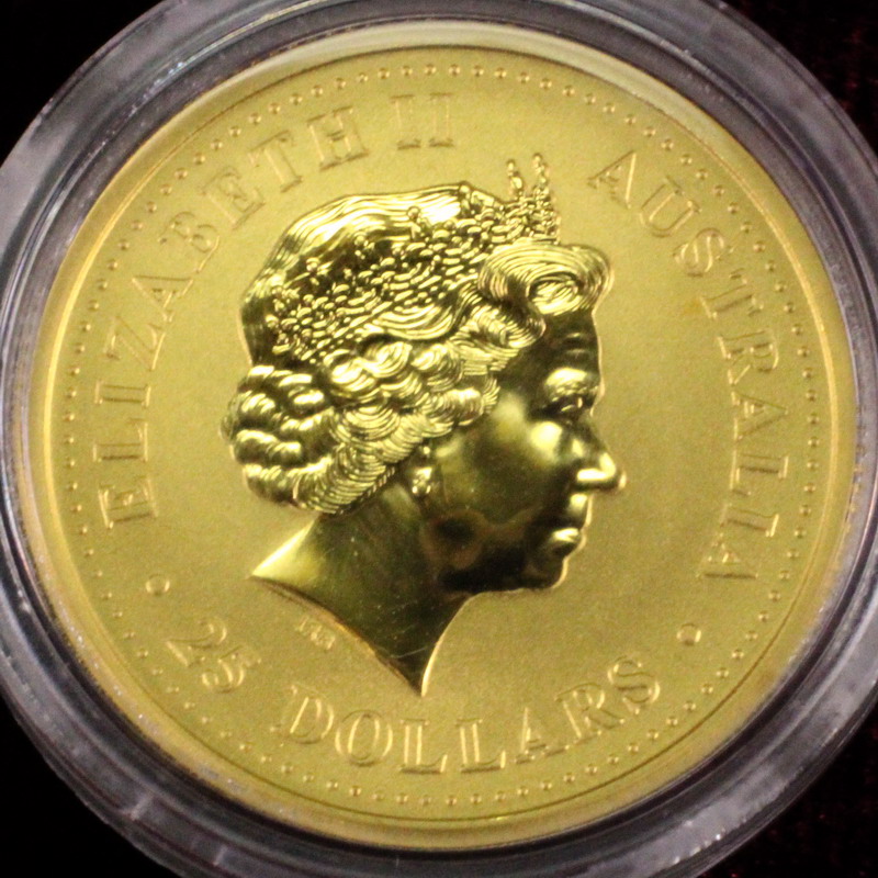 オーストラリア　2001年銘25ドル干支純金貨1/4オンス巳年