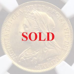 イギリス　1901年銘　1/2ソブリン金貨ビクトリア　PCGS MS63