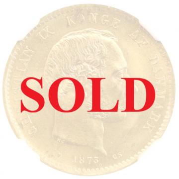 デンマーク 1873年銘 20クローネ 金貨クリスチャンIX NGC MS65ハイグレード