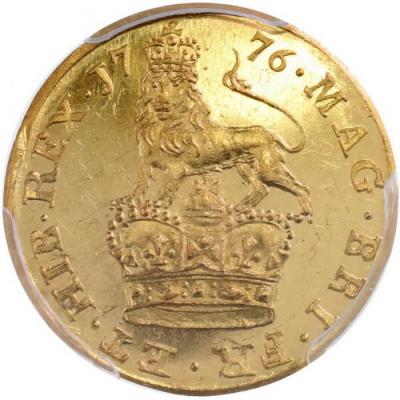 イギリス　GREAT BRITAIN  1776年 英国 1/3ギニーguineaプルーフ金貨 　ジョージ3世 PCGS PR63　第一位グレード鑑定　WR-137　レア度R3指定