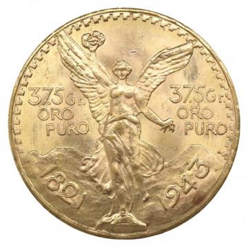 メキシコ　1943　50ペソ　金貨　UNC