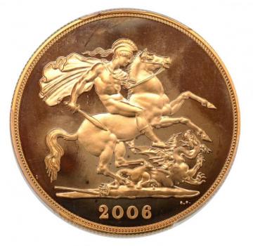 イギリス 2006年 5ポンド プルーフ金貨 エリザベス2世 PCGS PR68DCAM