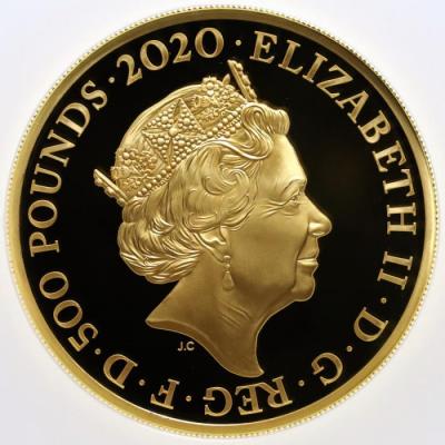 イギリス　2020年　500ポンド5オンスプルーフ 500ポンド純金貨　エリザベス2世　007シリーズ　限定発行58枚　NGC　PF70UCAMパーフェクト鑑定　即納可