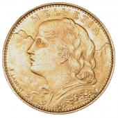 スイス　1922年B　10フラン金貨 アルプスと少女　ブレネリ　ヘルベティア　ベルンミント UNC未使用