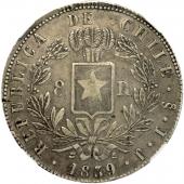 チリ　1839年SO-IJ　8レアル　銀貨　NGC XF40　南米人気カテゴリー