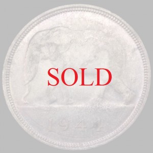 ベルギー領コンゴ　1944年銘　50フラン　大型　銀貨
