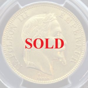 フランス1868BB超特年100フラン金貨ナポレオンIII有冠PCGS AU58最少789枚