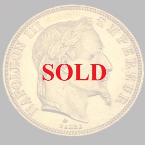 フランス　1866A　50フラン金貨　ナポレオン三世　月桂冠有冠 状態良好